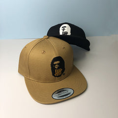 Bathing Shark print Hat Trendy brand ape head baseball cap Girls five bars flat edge hat Men's Japanese aape cap