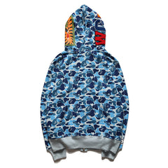 Bathing Shark print Hoodie Camouflage Alphabet Embroidery Shark Hooded