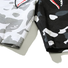 Bathing Shark print Shorts Yin Yang luminous shark five-point pants straight beach pants