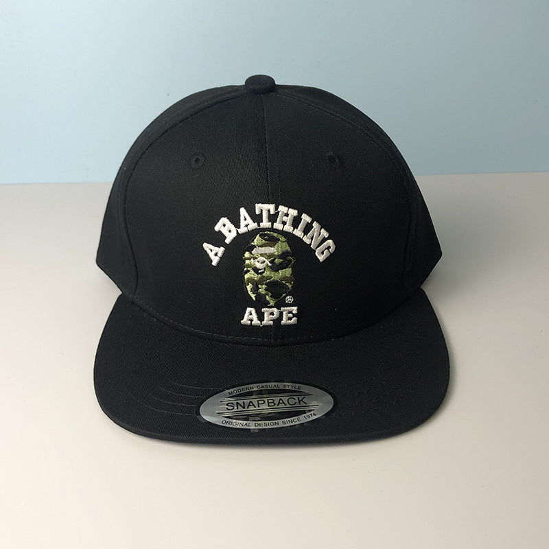 Bathing Shark print Hat Ape Head Cap Versatile Flat Edge Baseball Cap