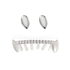 Grillz Hip-Hop Rock Trend Hot Sale Hip Hop Zirconium Decorative Braces TeethGrillz Real Gold Plated Braces