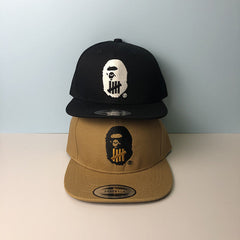 Bathing Shark print Hat Trendy brand ape head baseball cap Girls five bars flat edge hat Men's Japanese aape cap