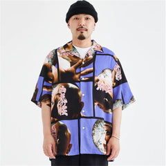 GUILTYPARTIES TIGER Shirts Sakura Wazuka Yosuke Sakura Hawaiian Short Sleeve Shirt Men