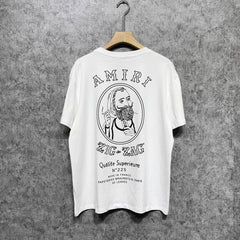 Amiri T Shirt Printed Casual Hip Hop round Neck Short Sleeve T-shirt
