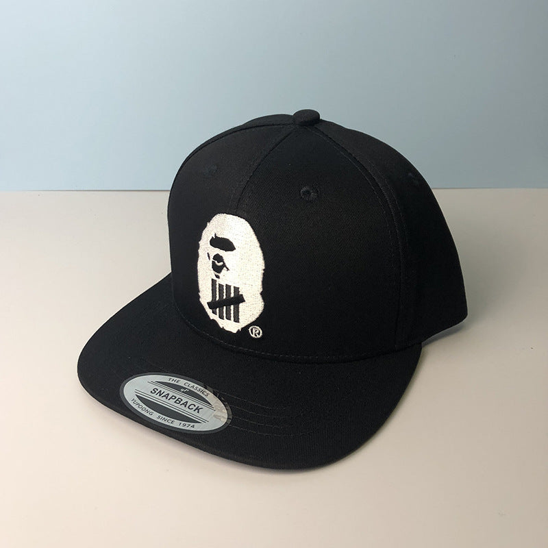 Bathing Shark print Hat Trendy brand ape head baseball cap Girls five bars flat edge hat Men's Japanese aape cap