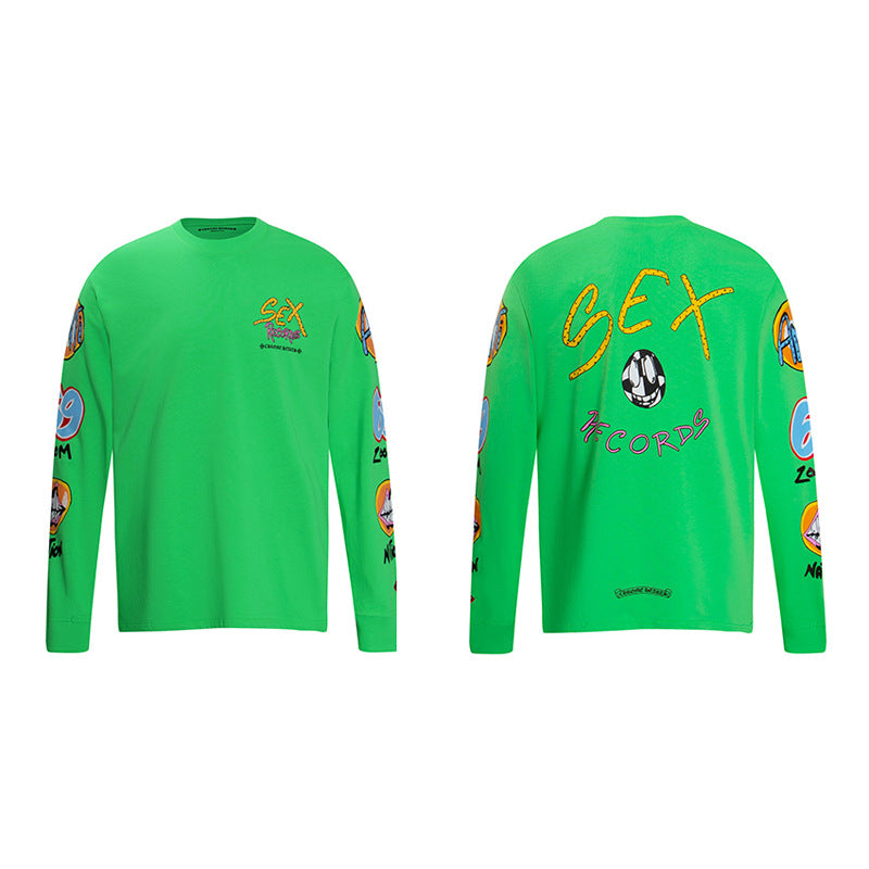 CHH Chrome Heart Long Sleeve Shirt Unisex Fashion Loose Long Sleeve Shirt