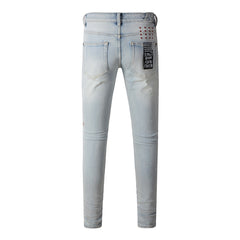 KSUBI Jeans Slim Fit Casual Stretch Ripped  Jeans