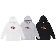 Bathing Shark print Hoodie Autumn/Winter Letter Print Loose Hoodie Pullover Ape Sweater