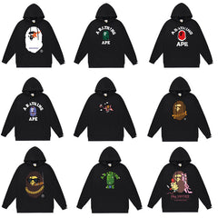 Bathing Shark print Hoodie Autumn/Winter Letter Print Loose Hoodie Pullover Ape Sweater