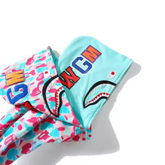Bathing Shark print Hoodie Miami Two-Hat Cardigan Zipper Fall/Winter Velvet Shark