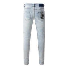 KSUBI Jeans Slim Fit Casual Stretch Ripped Jeans
