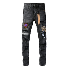 KSUBI Jeans Slim Fit Casual Stretch Ripped Jeans
