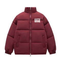 Mens Vintage Jackets Cotton Clothing Short High Street Stand-Up Collar Warm Padded Jacket