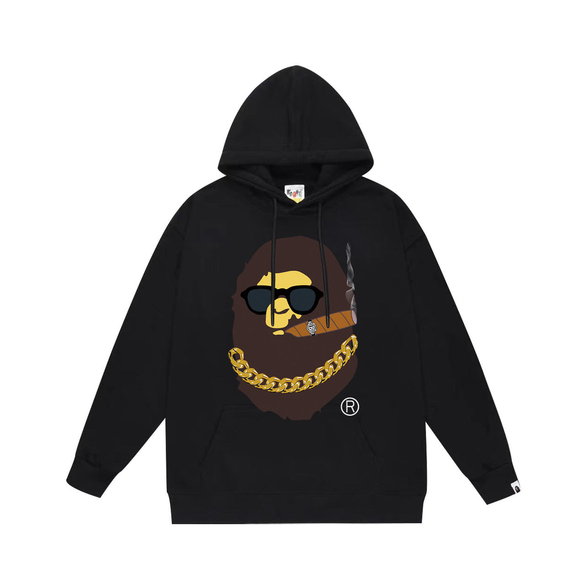 Bathing Shark print Hoodie Autumn/Winter Letter Print Loose Hoodie Pullover Ape Sweater