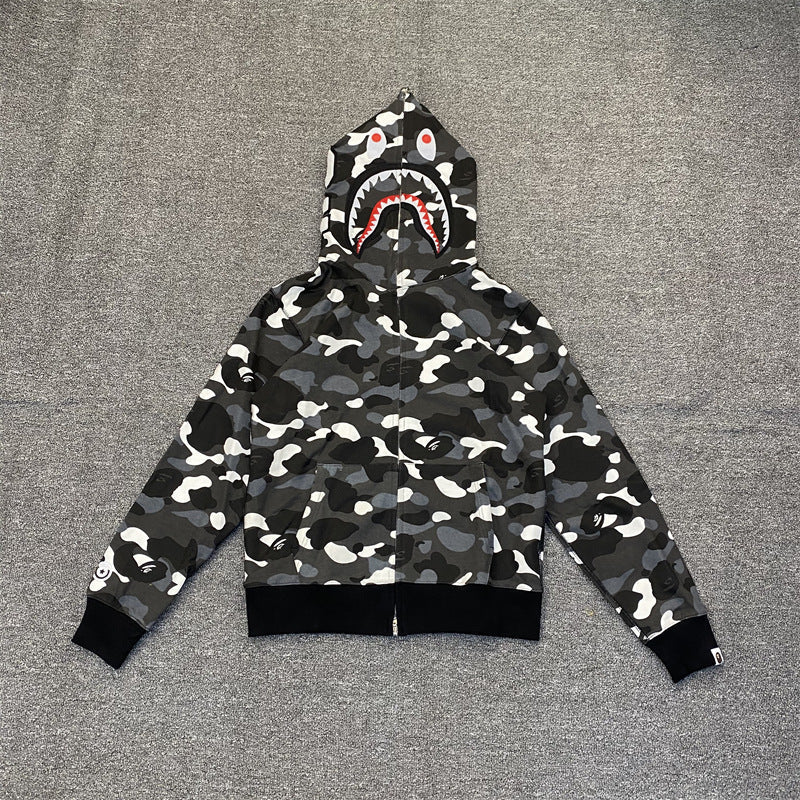 Bathing Shark print Hoodie