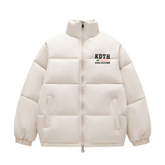 Mens Vintage Jackets Cotton Clothing Short High Street Stand-Up Collar Warm Padded Jacket