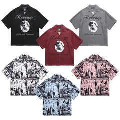 GUILTYPARTIES TIGER Shirts Allen, Vonnworth Rayon Hawaiian Short Sleeve Shirt Men