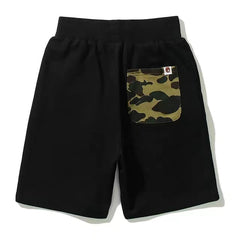 Bathing Shark print Shorts embroidered small label shark five-point pants casual straight beach pants
