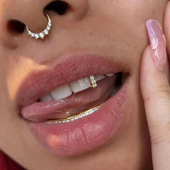 Grillz Hip-Hop Rock Trendy Hip Hop Zirconium Trim Braces TeethGrillz Real Gold Plated Braces