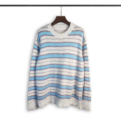 RHUDE knit sweater Retro Bold‑Hue Stripe Textured Weave