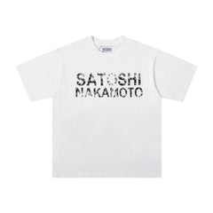 SATOSHI T Shirts High-quality pure cotton trendy unisex heavyweight loose fit fashionable and versatile
