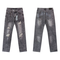 GODSPEED Jeans Denim Godspeed Arch Graphic Oversized Distressed Straight Pants