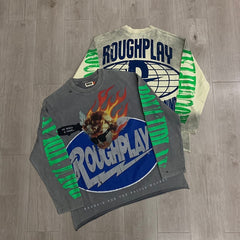 Roughplay Long sleeved shirt SoulBoy 2026 SS Latest Release: Pure Cotton, Washed & Distressed Finish with Direct-Print and Rhinestone Embellishments.