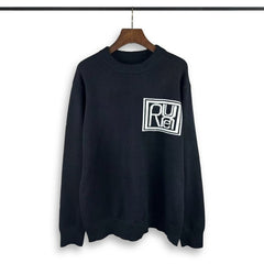 Casablanca knit sweater Square Border Logo Streetwear Long Sleeve Knit Top