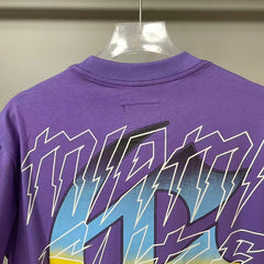 Godspeed T Shirts Purple Base Retro Beach Skeleton Surfboard Print