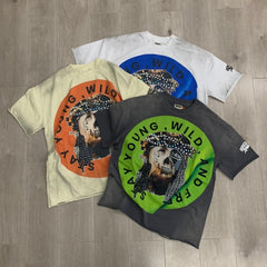 Roughplay T Shirts High-quality "Jesus Piece" design featuring DTG printing and rhinestones