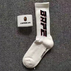 Bathing Shark print Socks Ape Head Towel Bottom Socks Men's and Women's Color Sports Trend Brand Long Tube Skateboard