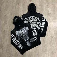 Roughplay Hoodie "In The Car" (BLK) High-Quality Direct-to-Film (DTF) Rhinestone Transfer