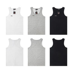 CORTEIZ T-shirt Y2K Fitted Ribbed Cotton Metal Badge Panel Sleeveless Vest