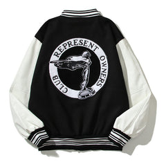 American-style baseball jacket Powered by Represent ¨C Club Logo Embroidery (Vibe Style)