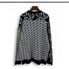 Casablanca knit sweater Black White Spliced Bandana Print Oversized Jumper
