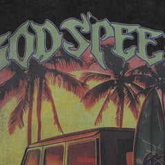 Godspeed T Shirts Gothic Letter Tropical Surf Adventure Art