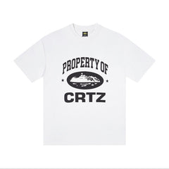 CORTEIZ T-shirt Y2K Arc Varsity Lettering & Oval Alcatraz Crest Printed Oversized Tee