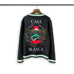 Casablanca knit sweater Green Piping Embroidered Knit Outerwear