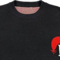 Casablanca knit sweater Checkerboard Spliced Sleeve Graphic Crewneck Knit Sweater