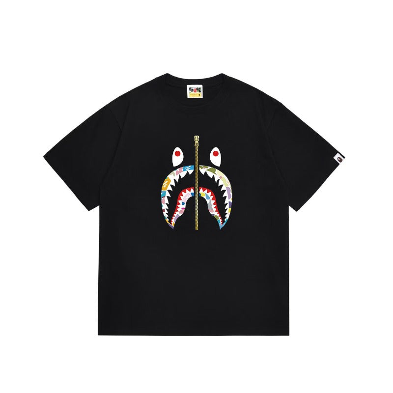 Bathing Shark print T Shirts High-quality 100% cotton streetwear