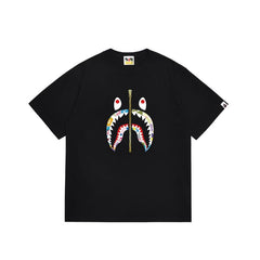 Bathing Shark print T Shirts High-quality 100% cotton streetwear
