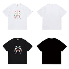 Bathing Shark print T Shirts High-quality 100% cotton streetwear