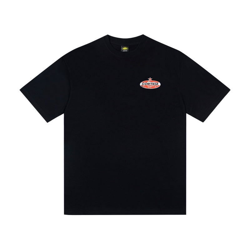 CORTEIZ T-shirt Y2K Front Mini Back Big Star Crest Oval Alcatraz Printed Oversized Tee