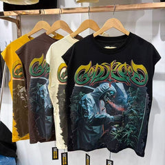 Godspeed T Shirts Dark Botanical Reaper Graphic Cutoff Vest