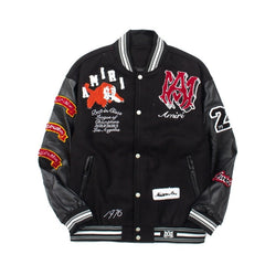 American-style baseball jacket Unisex Streetwear-Style Cardigan with Embroidered Tiger Motif