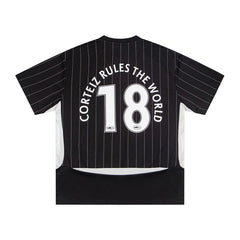 CORTEIZ T-shirt Y2K Blokecore Pinstripe V-Neck Soccer Jersey – Streetwear Edition