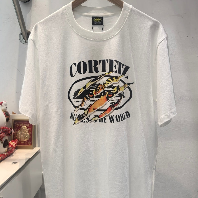 CORTEIZ T-shirt Y2K Scratch Beast Eye Rules The World Printed Oversized Tee