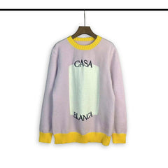 Casablanca knit sweater Color Block Contrast Rib Text Graphic Motif