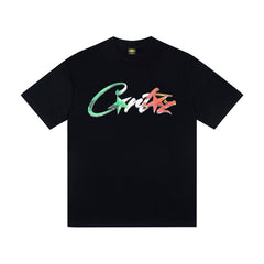 CORTEIZ T-shirt Y2K Heavyweight Green Red Script Printed Oversized Streetwear T-Shirt