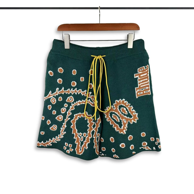 Casablanca knitted shorts Contrast Yellow Drawstring Relax Fit